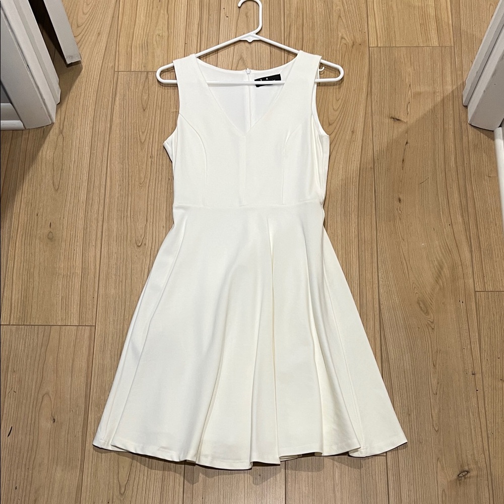 Lulu's White V-Neck Fit & Flare Mini Dress - Women’s